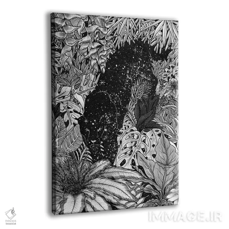 تابلو دکوراتیو جنگل در شب اثر الا مازور - نمای پرسپکتیو محصول