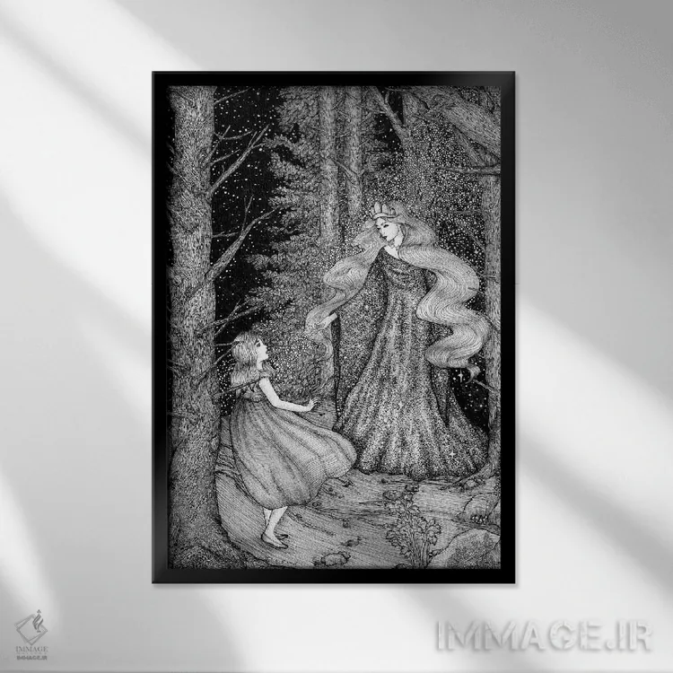 تابلو دکوراتیو میهمان ستاره اثر الا مازور - نمای قابدار مشکی