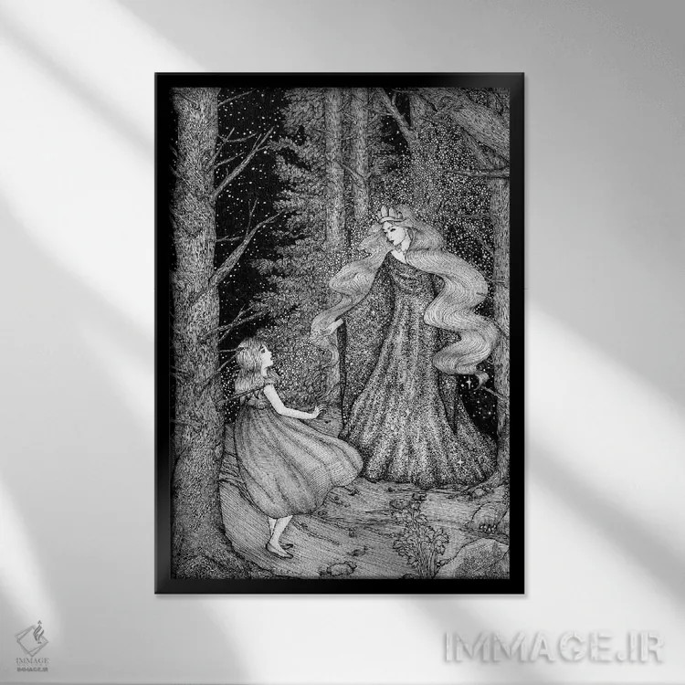 تابلو دکوراتیو میهمان ستاره اثر الا مازور - نمای قابدار مشکی