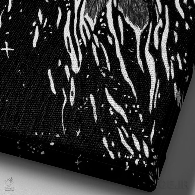 تابلو دکوراتیو خواب های شیرین سمور کوچولو اثر الا مازور - نمای نزدیک بافت بوم