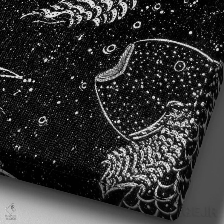 تابلو دکوراتیو چراغ های درخشان دریا اثر الا مازور - نمای نزدیک بافت بوم