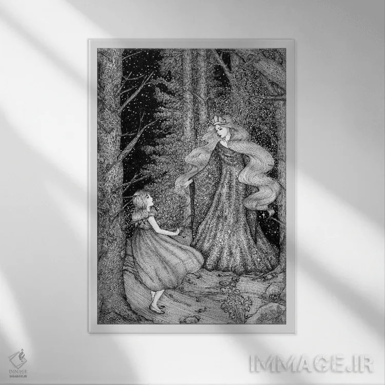 تابلو دکوراتیو میهمان ستاره اثر الا مازور - نمای قابدار سفید