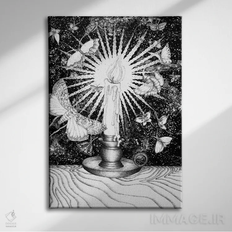 تابلو دکوراتیو رقص شب پره ها اثر الا مازور - نمای روبهرو روی دیوار