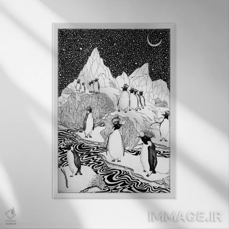 تابلو دکوراتیو پادشاهان بیش از حد اثر الا مازور - نمای قابدار سفید