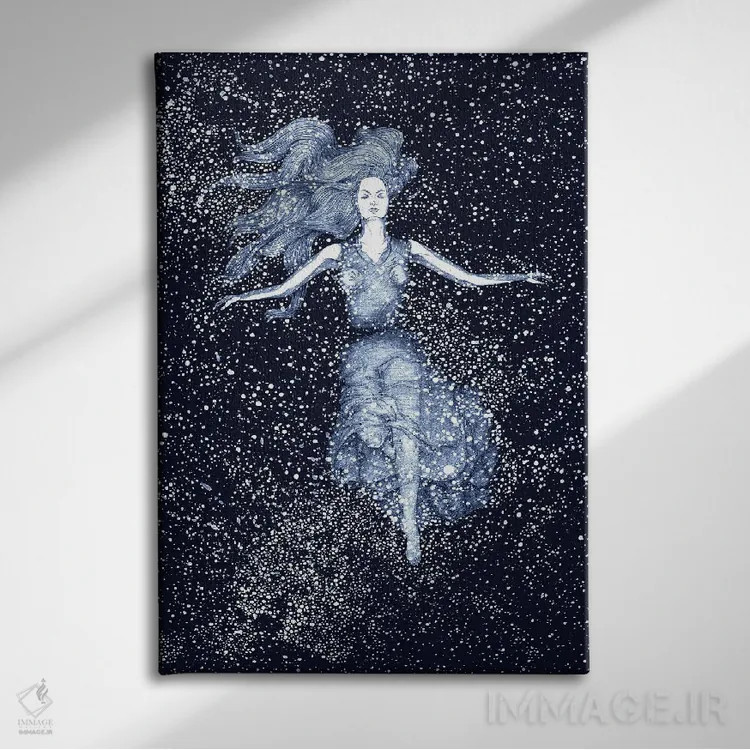 تابلو دکوراتیو شناگر نور ستاره اثر الا مازور - نمای روبهرو روی دیوار