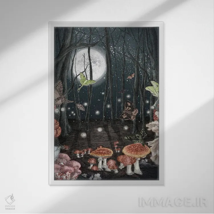 تابلو دکوراتیو جادوی نیمه شب اثر الا مازور - نمای قابدار سفید