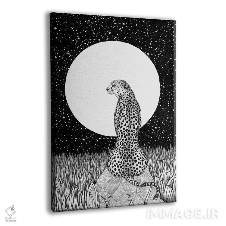 تابلو دکوراتیو ماه یوزپلنگ اثر الا مازور - نمای پرسپکتیو محصول