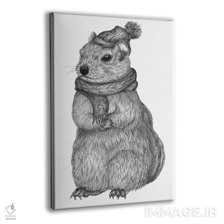 تابلو دکوراتیو سنجابک در روز سرد اثر الا مازور - نمای پرسپکتیو محصول