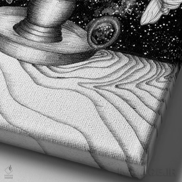 تابلو دکوراتیو رقص شب پره ها اثر الا مازور - نمای نزدیک بافت بوم