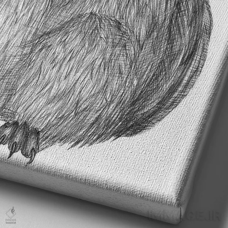 تابلو دکوراتیو سنجابک در روز سرد اثر الا مازور - نمای نزدیک بافت بوم