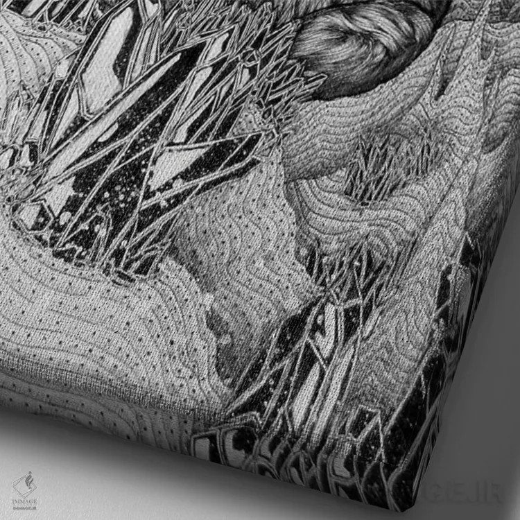 تابلو دکوراتیو غار شاه خرس اثر الا مازور - نمای نزدیک بافت بوم