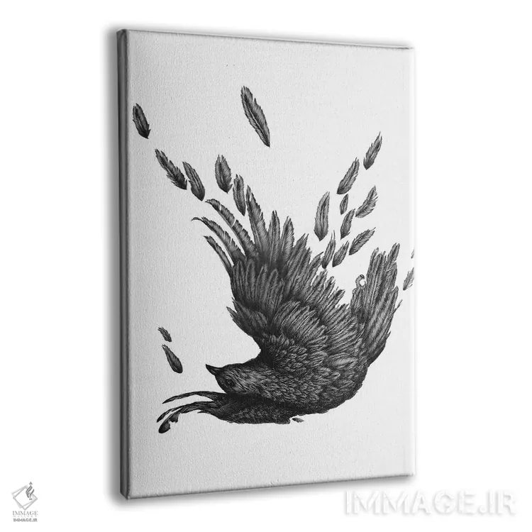 تابلو دکوراتیو کلاغ رازگشوده اثر الا مازور - نمای پرسپکتیو محصول