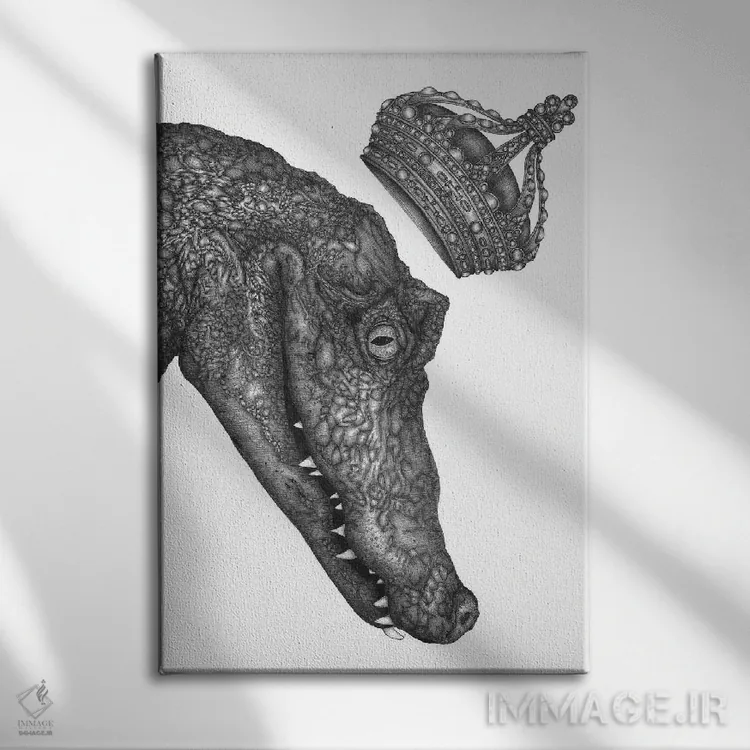 تابلو دکوراتیو شاه تمساح ها اثر الا مازور - نمای روبهرو روی دیوار