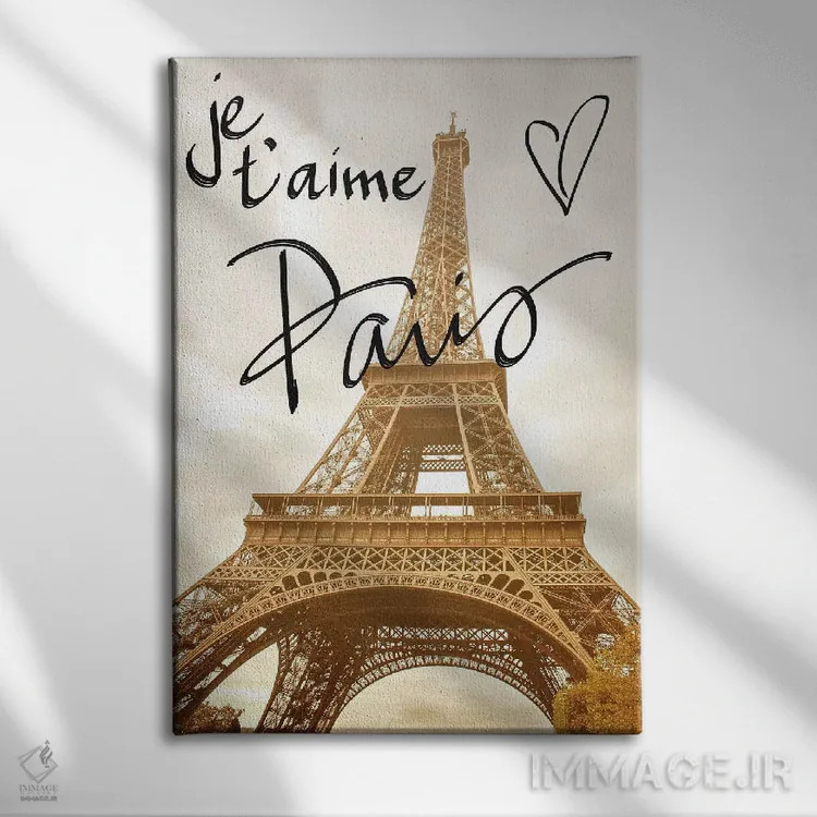 تابلو دکوراتیو دوستت دارم پاریس اثر امیلی ناواس - نمای روبهرو روی دیوار