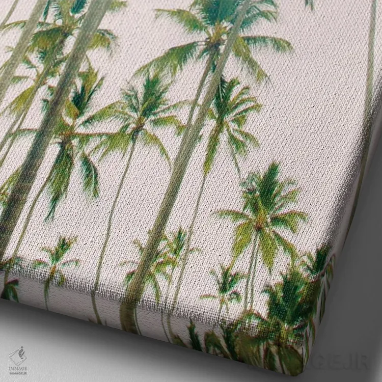تابلو دکوراتیو جزیره نخل اثر امیلی ناواس - نمای نزدیک بافت بوم