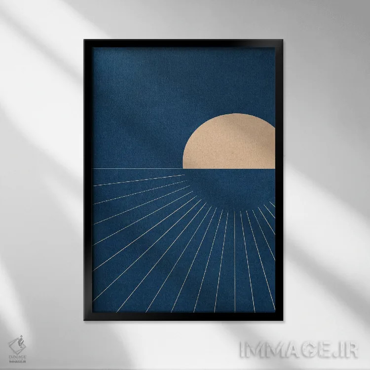 تابلو مدرن غروب مدرن اثر امیلی ناواس - نمای قابدار مشکی
