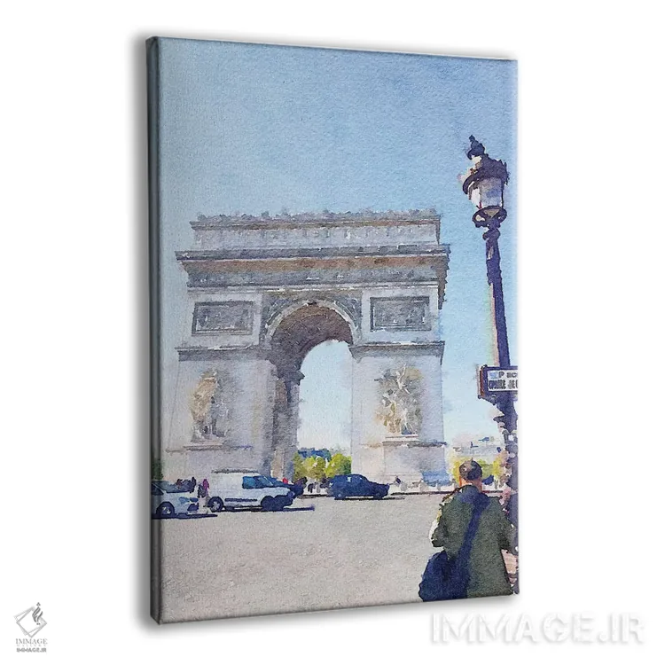 تابلو دکوراتیو خیابان های آبرنگی پاریس I اثر امیلی ناواس - نمای پرسپکتیو محصول