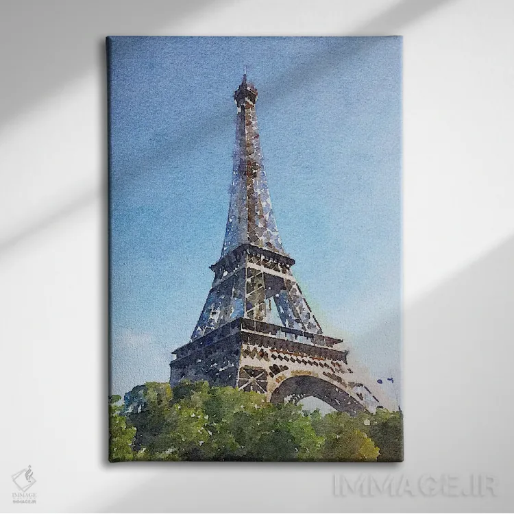 تابلو دکوراتیو خیابان های آبرنگی پاریس II اثر امیلی ناواس - نمای روبهرو روی دیوار