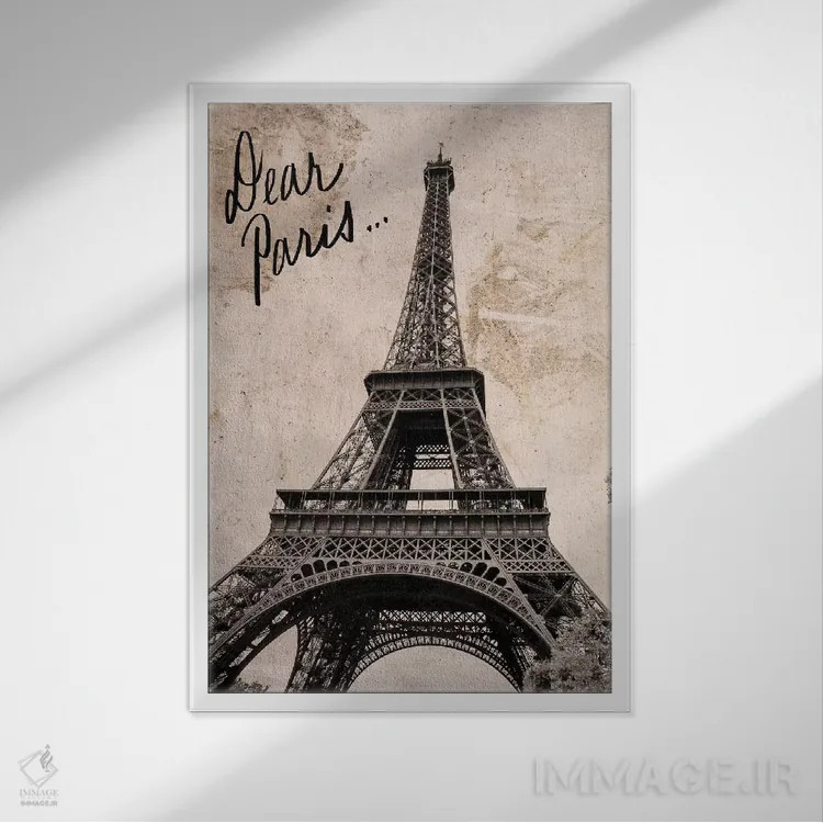 تابلو دکوراتیو پاریس عزیز اثر امیلی ناواس - نمای قابدار سفید