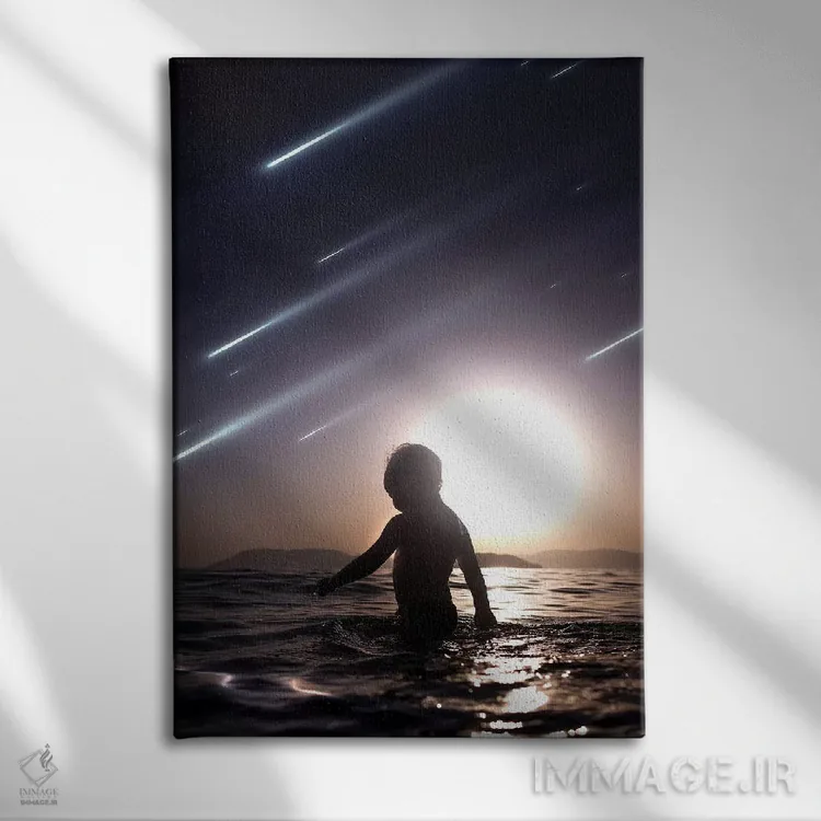 تابلو دکوراتیو ستارگان در حال سقوط اثر ای ان.پی اس - نمای روبهرو روی دیوار