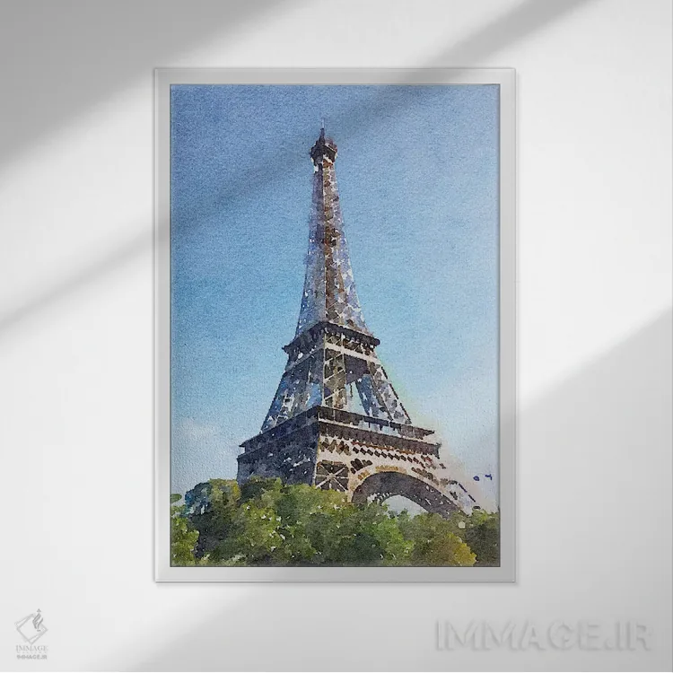 تابلو دکوراتیو خیابان های آبرنگی پاریس II اثر امیلی ناواس - نمای قابدار سفید