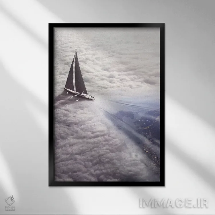 تابلو دکوراتیو ابرگرد اثر ای ان.پی اس - نمای قابدار مشکی