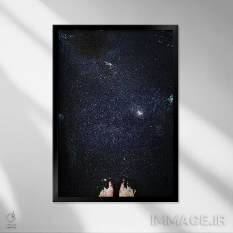 تابلو دکوراتیو دانه های ستاره اثر ای ان.پی اس - نمای قابدار مشکی