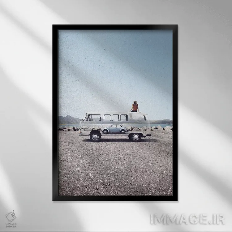 تابلو دکوراتیو واگن مردم اثر ای ان.پی اس - نمای قابدار مشکی