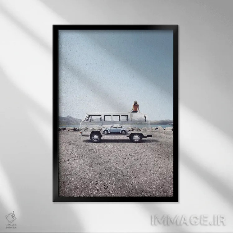 تابلو دکوراتیو واگن مردم اثر ای ان.پی اس - نمای قابدار مشکی