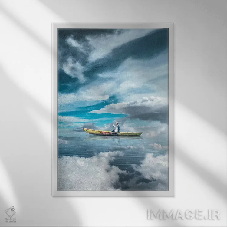 تابلو دکوراتیو نزدیک رسیدن اثر ای ان.پی اس - نمای قابدار سفید