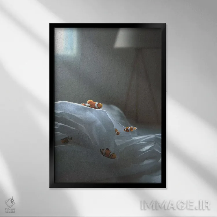 تابلو دکوراتیو کف دریا اثر ای ان.پی اس - نمای قابدار مشکی