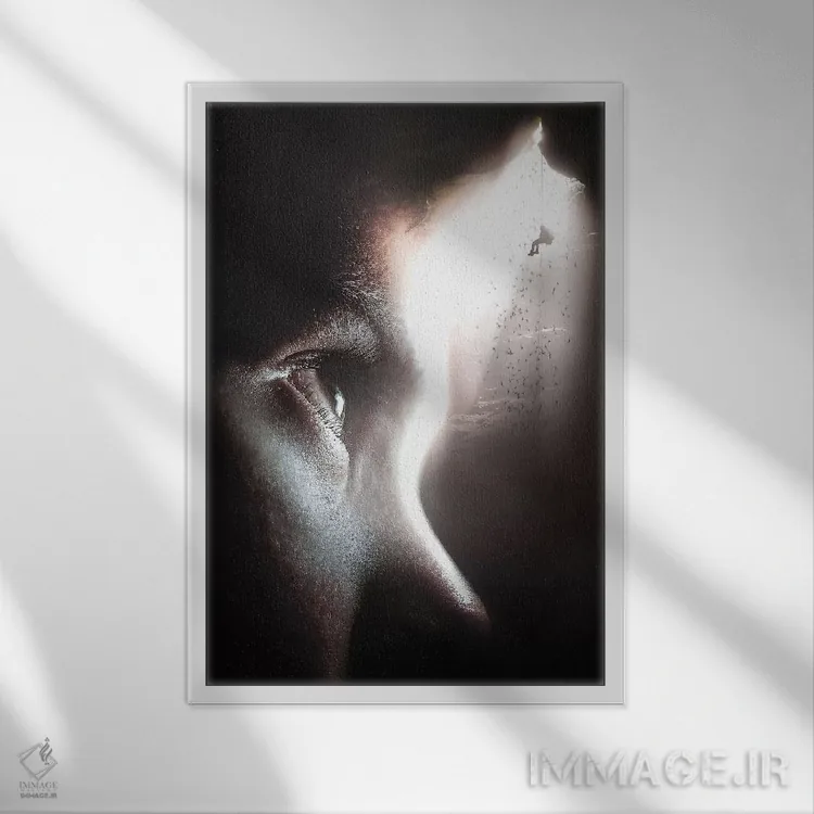 تابلو دکوراتیو خودکاوی اثر ای ان.پی اس - نمای قابدار سفید