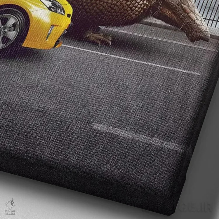 تابلو دکوراتیو آرمادیلوی غریبه اثر ای ان.پی اس - نمای نزدیک بافت بوم