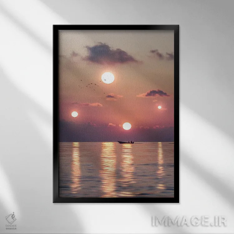 تابلو دکوراتیو رقص خورشیدی اثر ای ان.پی اس - نمای قابدار مشکی