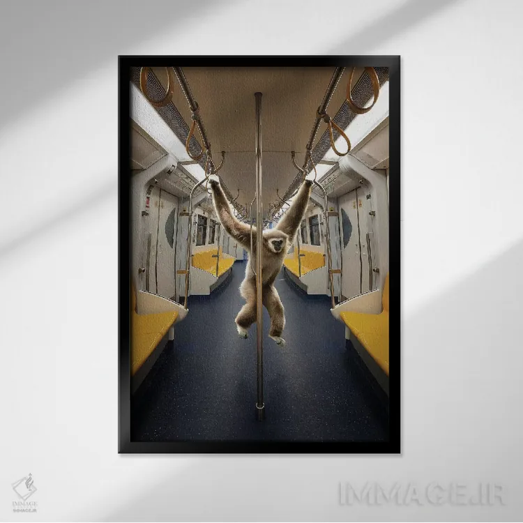 تابلو دکوراتیو سر زدن اثر ای ان.پی اس - نمای قابدار مشکی