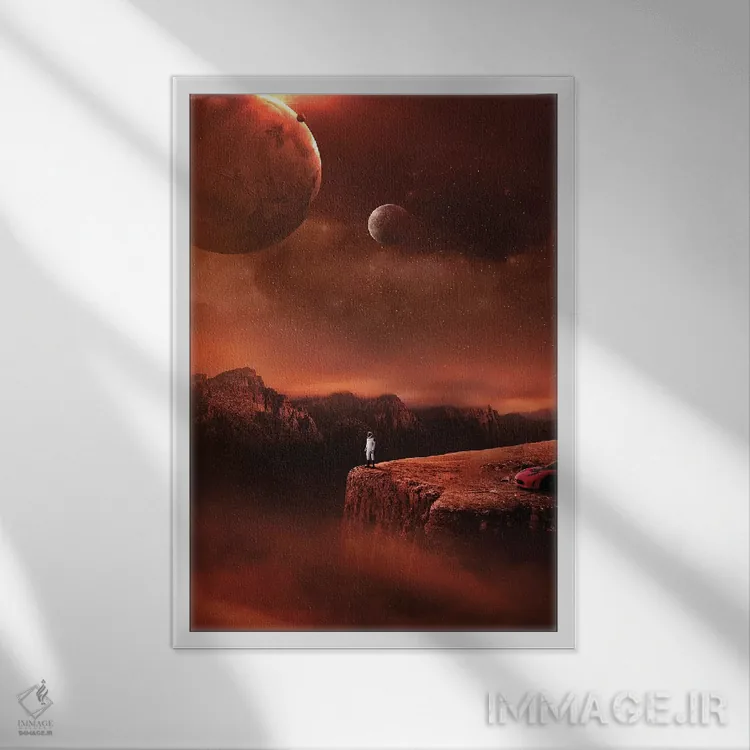 تابلو دکوراتیو مرد ستاره ای اثر ای ان.پی اس - نمای قابدار سفید