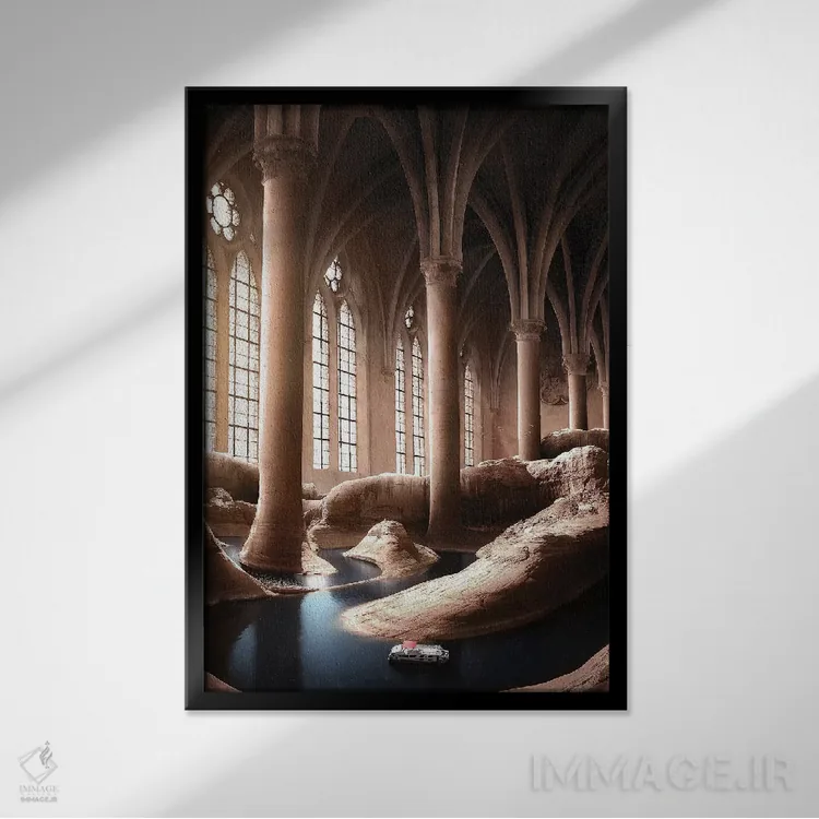 تابلو دکوراتیو هشتمین شگفتی اثر ای ان.پی اس - نمای قابدار مشکی