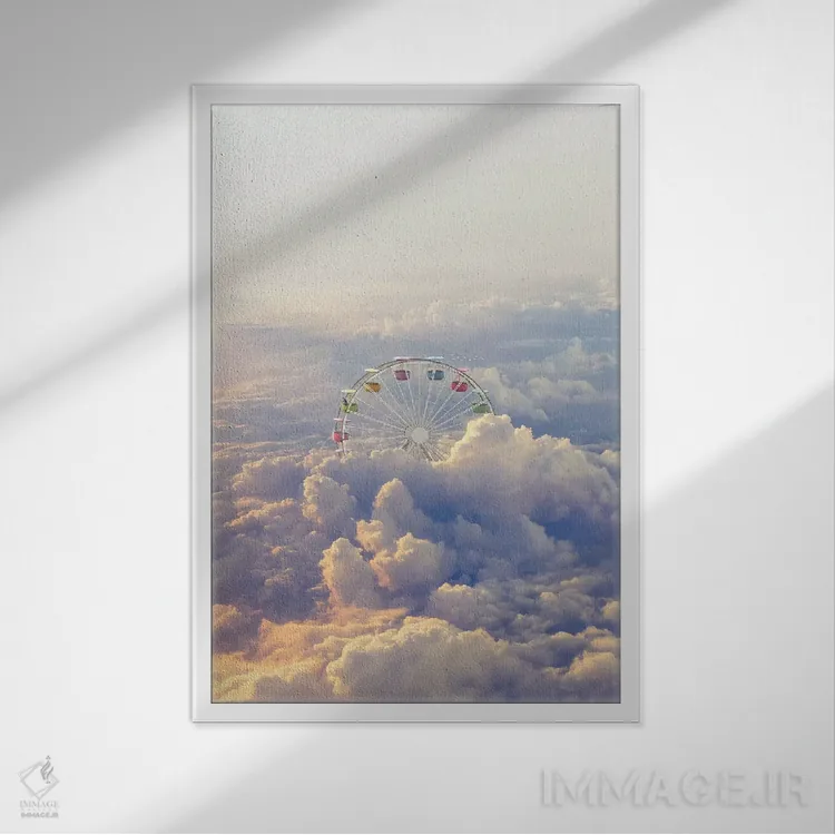 تابلو دکوراتیو همیشه آفتابی اثر ای ان.پی اس - نمای قابدار سفید