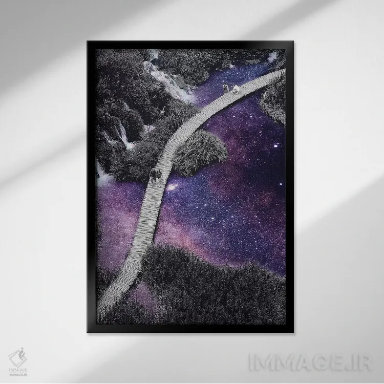 تابلو دکوراتیو ما همه گردشگریم اثر ای ان.پی اس - نمای قابدار مشکی