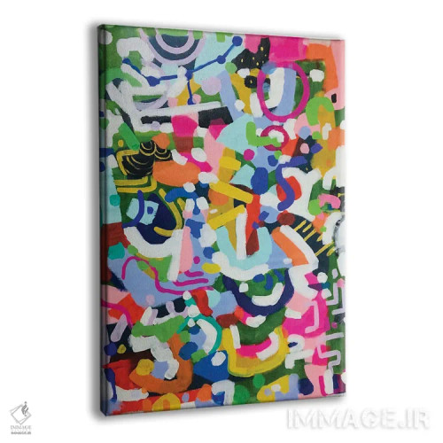 تابلو انتزاعی شهر زمرد اثر ان شیپ - نمای پرسپکتیو محصول