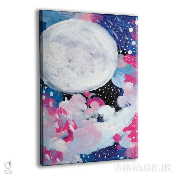 تابلو انتزاعی ماه جادویی اثر ان شیپ - نمای پرسپکتیو محصول