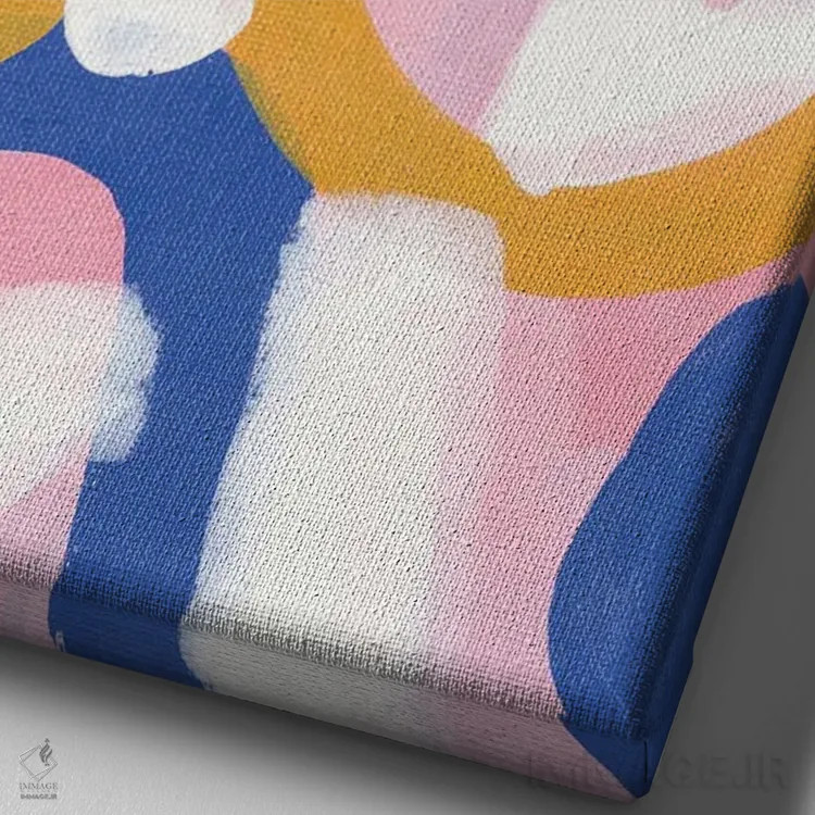 تابلو مینیمال رژه صورتی اثر ان شیپ - نمای نزدیک بافت بوم