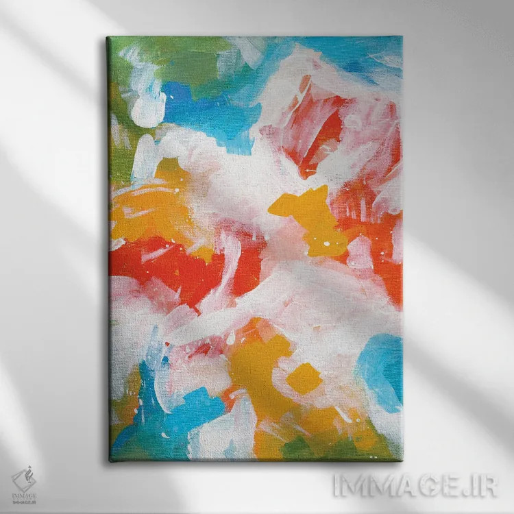 تابلو انتزاعی قلمرو آمازون اثر ان شیپ - نمای روبهرو روی دیوار