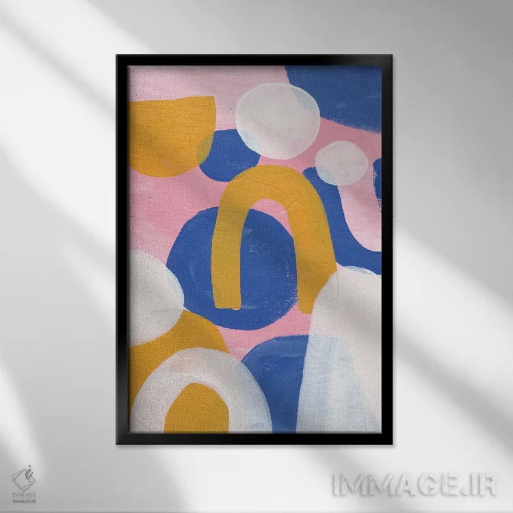 تابلو مینیمال جشن صورتی اثر ان شیپ - نمای قابدار مشکی