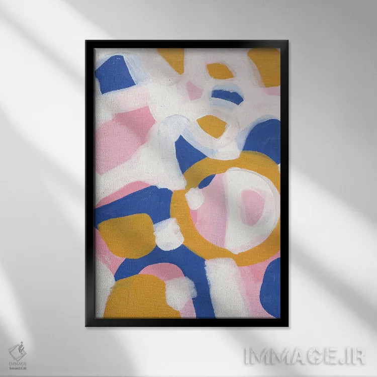 تابلو مینیمال رژه صورتی اثر ان شیپ - نمای قابدار مشکی