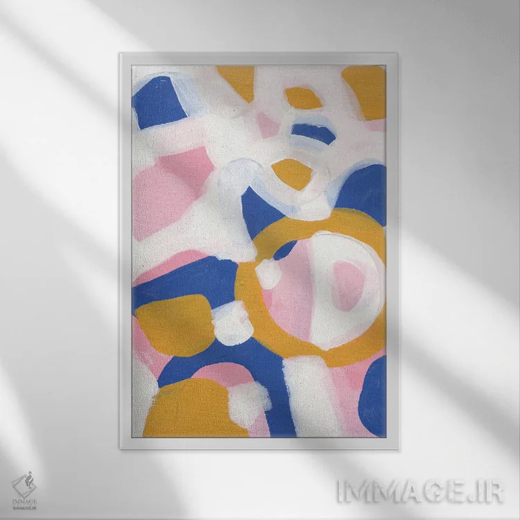 تابلو مینیمال رژه صورتی اثر ان شیپ - نمای قابدار سفید