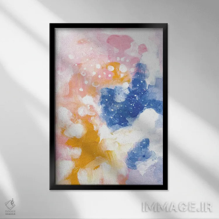 تابلو مینیمال بهشت پشمک اثر ان شیپ - نمای قابدار مشکی