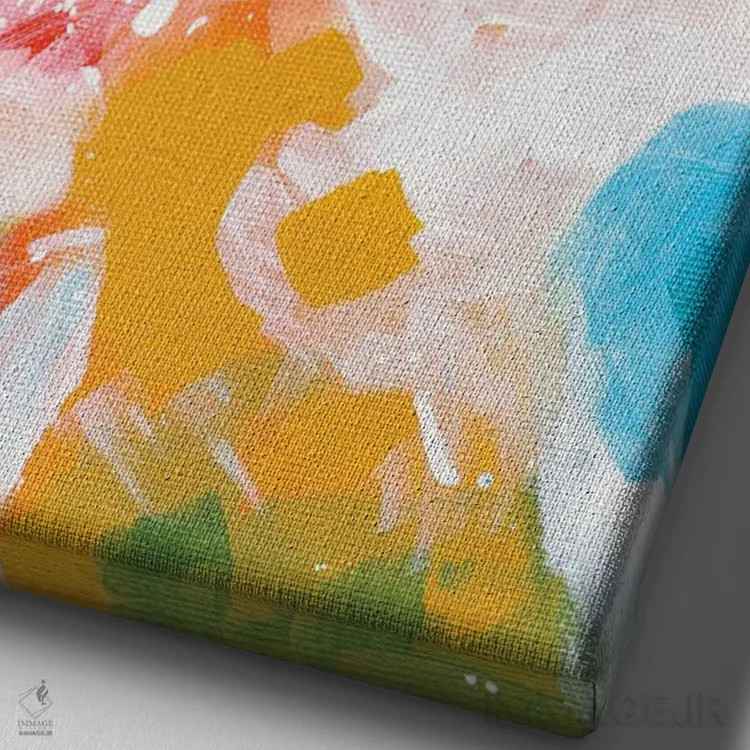 تابلو انتزاعی قلمرو آمازون اثر ان شیپ - نمای نزدیک بافت بوم