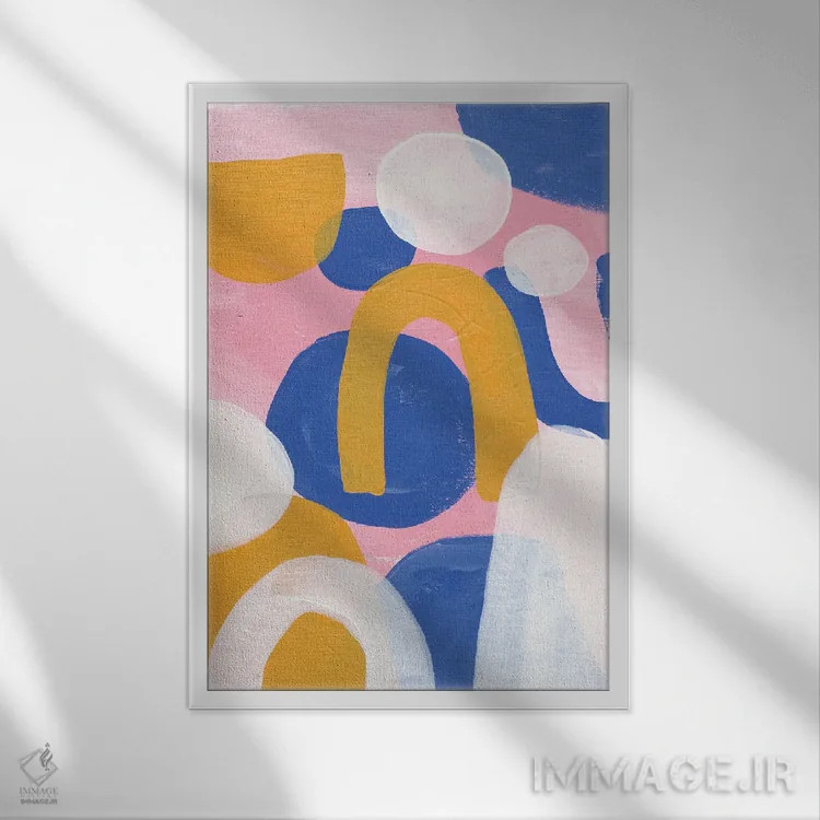 تابلو مینیمال جشن صورتی اثر ان شیپ - نمای قابدار سفید