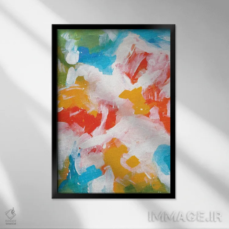 تابلو انتزاعی قلمرو آمازون اثر ان شیپ - نمای قابدار مشکی